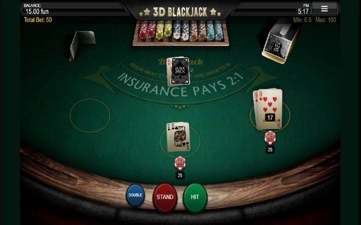 Blackjack 3D, bono de casino en línea