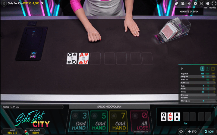 Side Bet City, online casino bonus, live poker