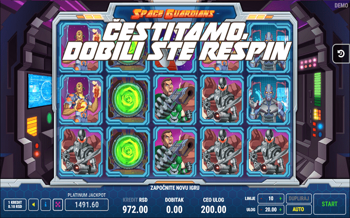 Space Guardians, Fazi, Online Casino Bonus