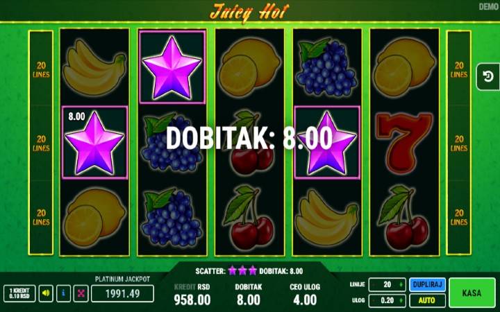 Online Casino Bonus, Juicy Hot