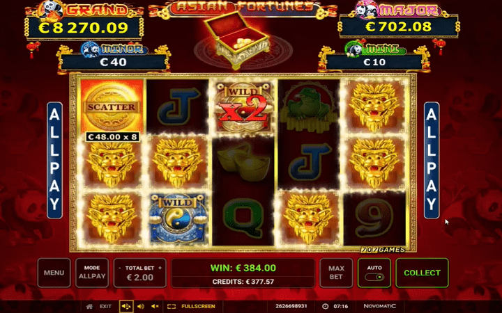 Asian Fortunes, Novomatic, Greentube, Online Casino Bonus