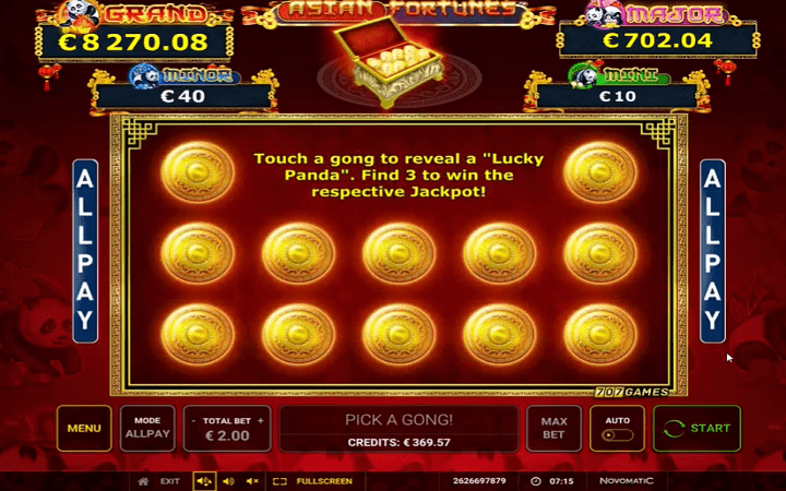 Asian Fortunes, Novomatic, Greentube, Online Casino Bonus