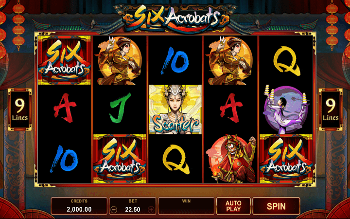 Six Acrobats, Microgaming, Online Casino Bonus