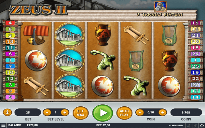 izgled slota Zeus 2-tabla za igru