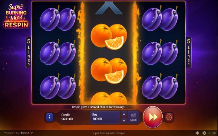 Respin, online casino bonus, Super Burning Wins: Respin