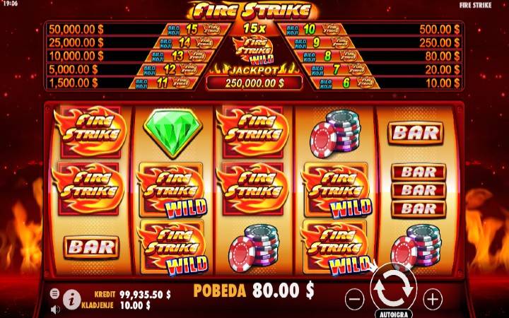 Fire Strike, Online Casino Bonus, džokeri, bonus funkcija