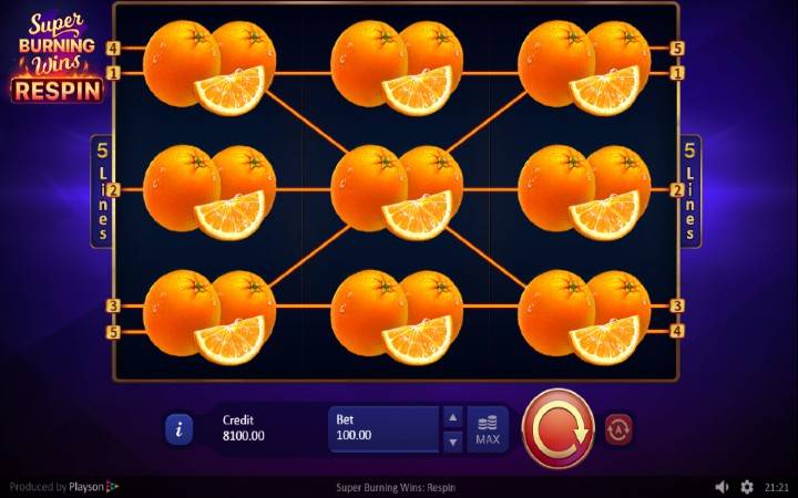 Online Casino Bonus, Super Burning Wins: Respin