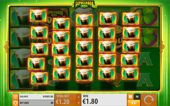Leprechaun Hills slot-tabla slota-simboli-puna tabla simbola kafe