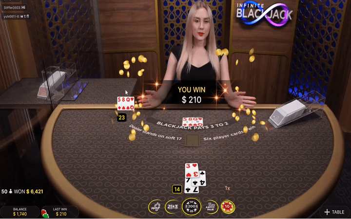 Infinite Blackjack, Evolution Gaming, Online Casino Bonus