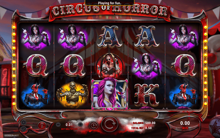 Circus of Horror, GameArt, Online Casino Bonus