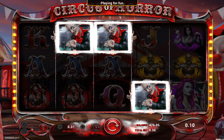 Circus of Horror, GameArt, Online Casino Bonus