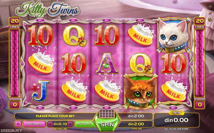 Kitty Twins, GameArt, Online Casino Bonus