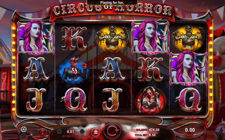 Circus of Horror, GameArt, Online Casino Bonus