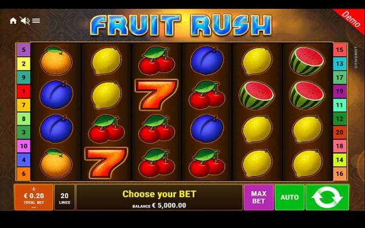 Fruit Rush, Online Casino Bonus