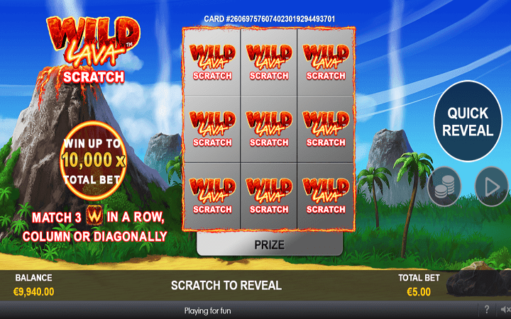Wild Lava Scratch Card