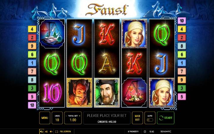 Faust-novomatic-osnovna igra-online casino bonus