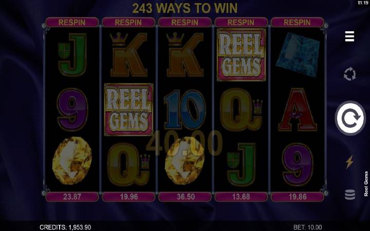 Reel Gems, Dobitna kombinacija sa džoker simbolom