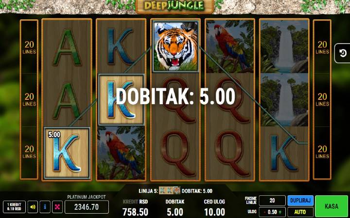 Deep Jungle-džoker-dobitna kombinacija sa džokerom