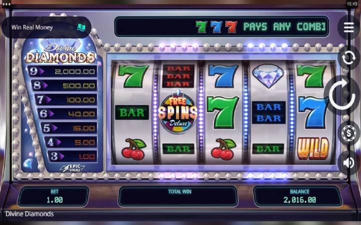 Divine Diamonds-osnovna igra-online casino bonus
