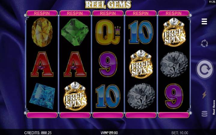 Scatter simboli, besplatni spinovi, Reel Gems, Microgaming