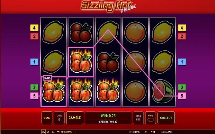 Trešnja-sizzling hot deluxe-novomatic-dobitna kombinacija sa trešnjom