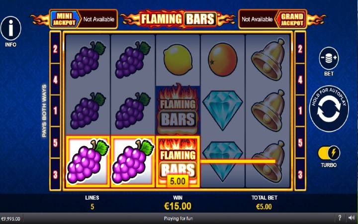 Flaming Bars-džoker-dobitna kombinacija sa džoker simbolom