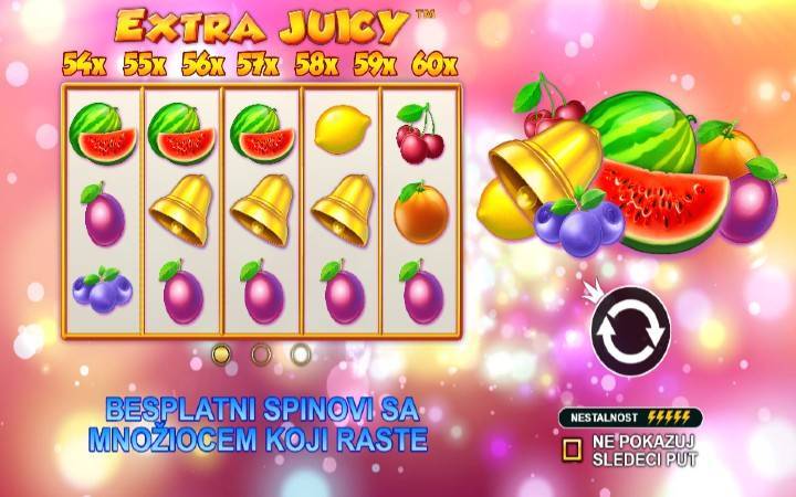 Besplatni spinovi-množilac-Extra Juicy-online casino bonus