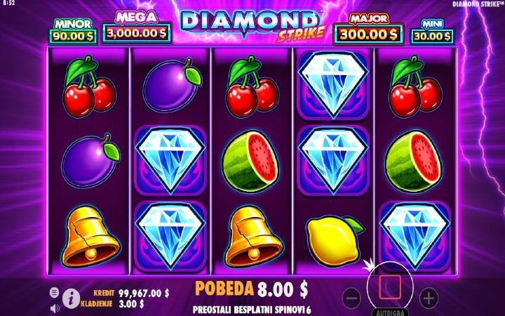 Besplatni spinovi-diamond strike-pragmatic play