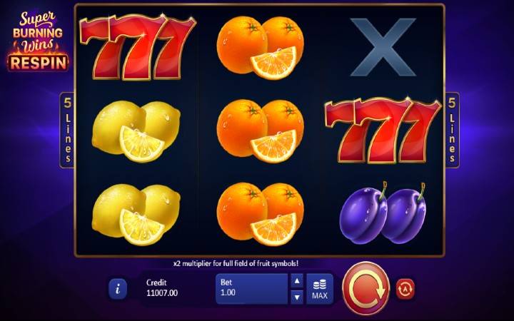 Super Burning wins respin-playson-online casino bonus
