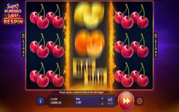 Respin Bonus-super burning wins respin-online casino bonus-playson