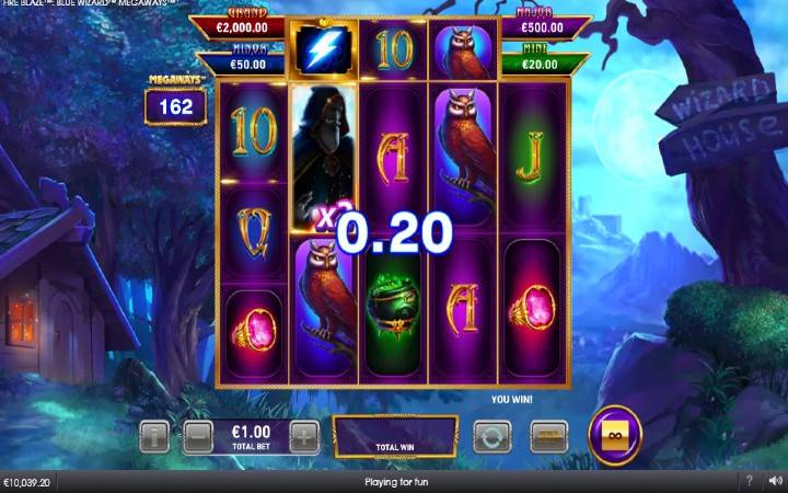 džoker sa množiocem-munja-blue wizard megaways-playtech