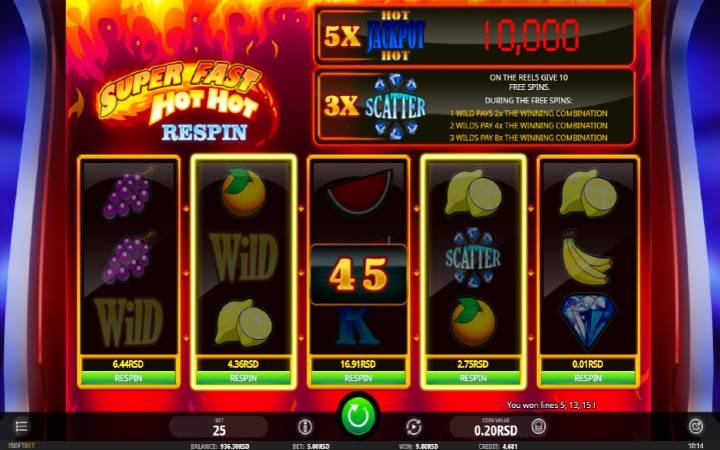 Džoker-online casino bonus-Super Fast Hot Hot Respin