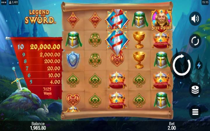 Legend of the Sword-online casino bonus-microgaming-osnovna igra

