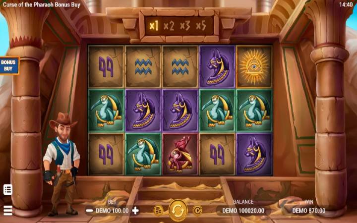 Curse of Pharaoh Bonus Buy-online casino bonus-katakombe-istraživač-osnovna igra-evoplay