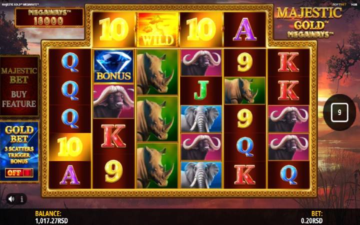 Džoker-majestic gold megaways-online casino bonus-iSoftBet-