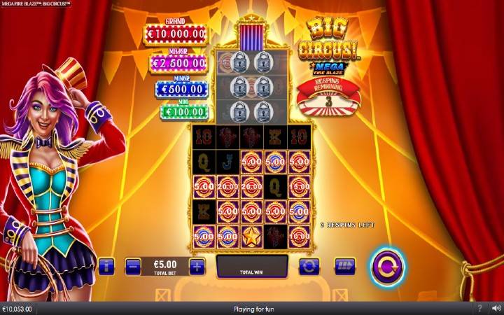 Mega Fire Blaze Respin Bonus-online casino bonus-mega fire blaze big circus-playtech-jackpot-džekpot