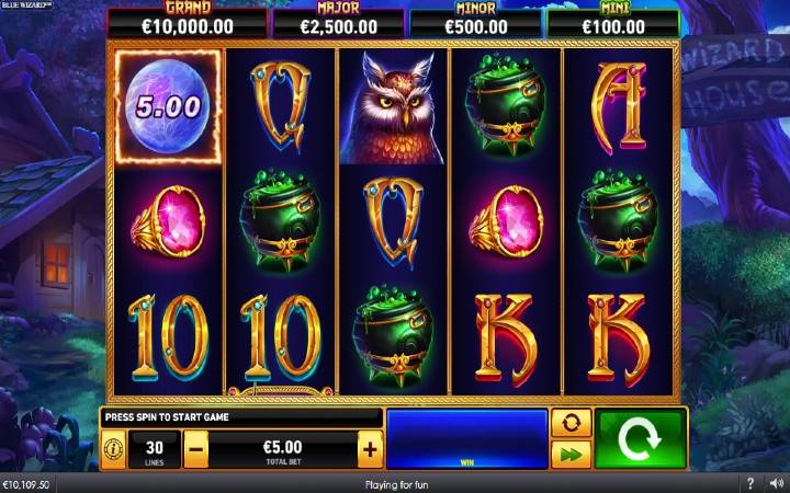 Blue Wizard Fire Blaze Classics-osnovna igra-playtech-online casino bonus-sova-kazan-kućica
