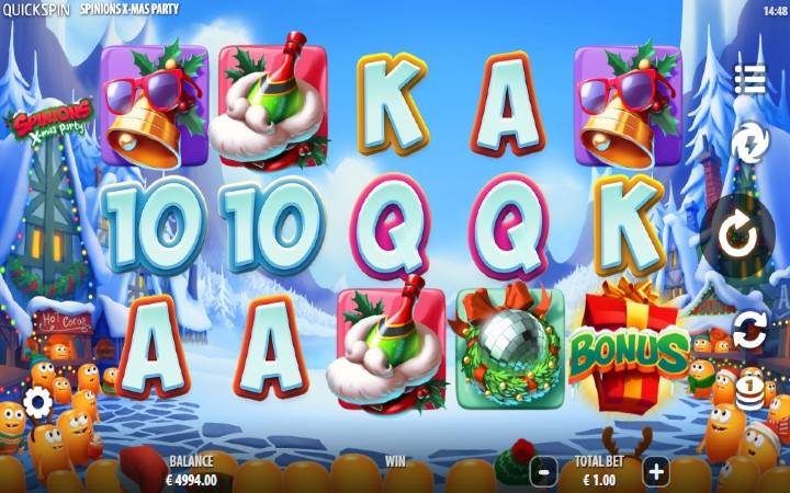 Spinions X Mas Party-online casino bonus-quickspin-osnovna igra
