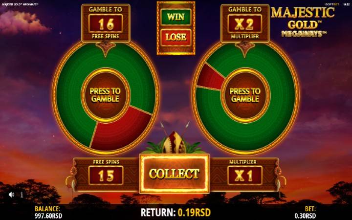 Točak sreće-online casino bonus-iSoftBet-Majestic Gold Megaways