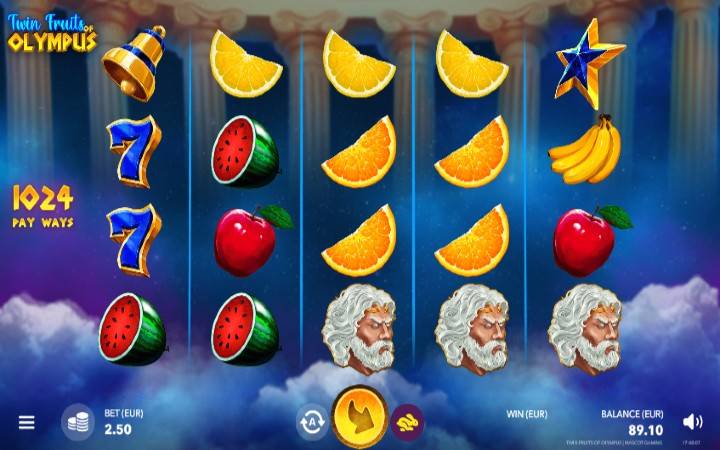 Twin Fruits of Olympus-online casino bonus-mascot gaming-voćkice-zevs