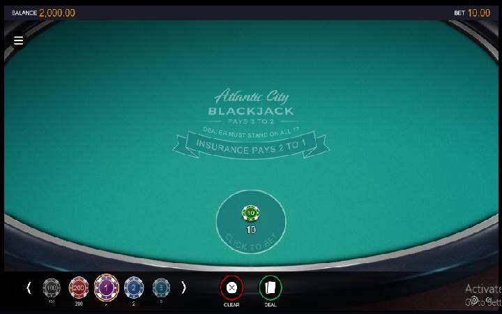 Atlantic City Blackjack Online Casino Bonus