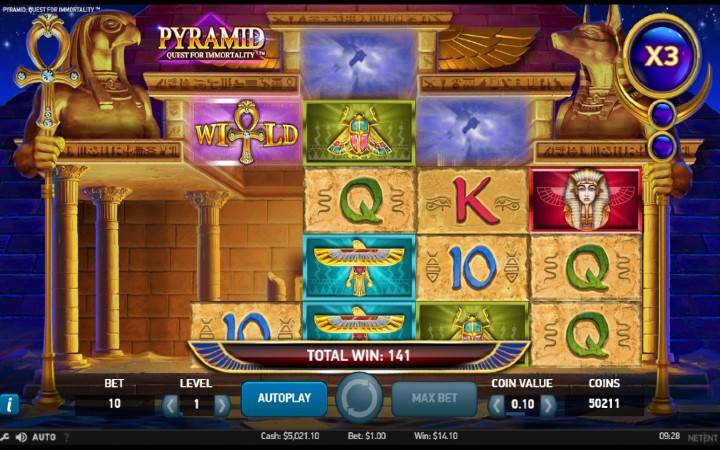 kaskadne kolone-pyramid quest for immortality-netent