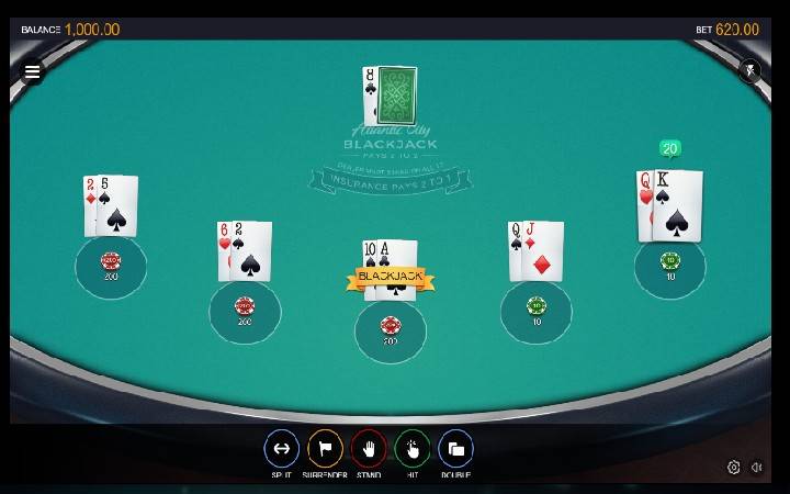 Multihand Atlantic City Blackjack