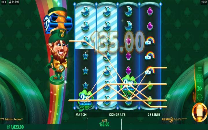 Respin Insanity Bonus-777 rainbow respins-online casino bonus-microgaming