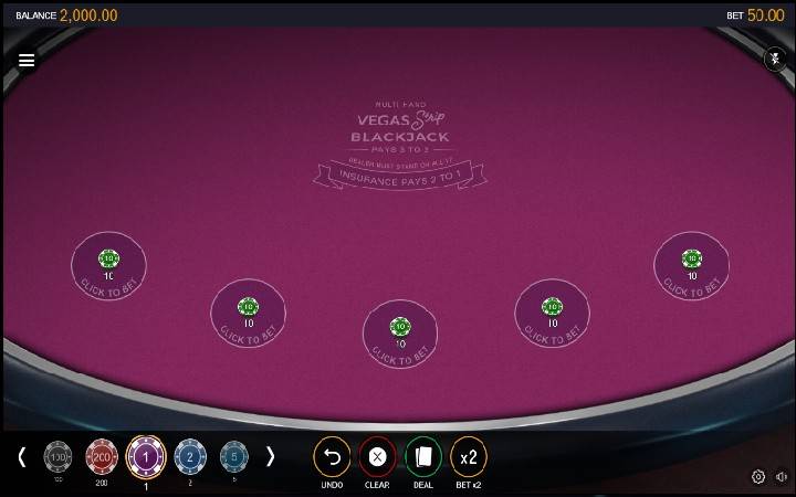 Multihand Vegas Strip Blackjack