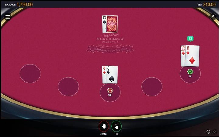 Multihand Vegas Single Deck Blackjack