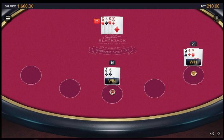 Multihand Vegas Single Deck Blackjack
