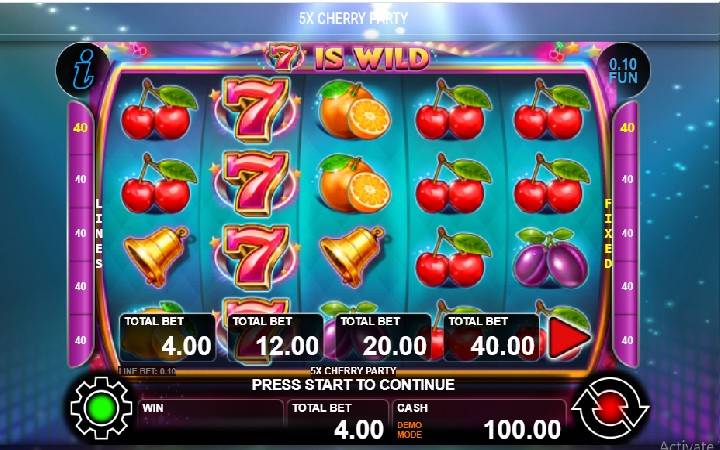 5X Cherry Party Online Casino Bonus