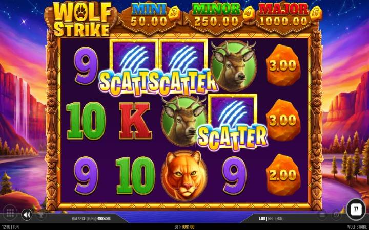 Scatter-online casino bonus-wolf strike