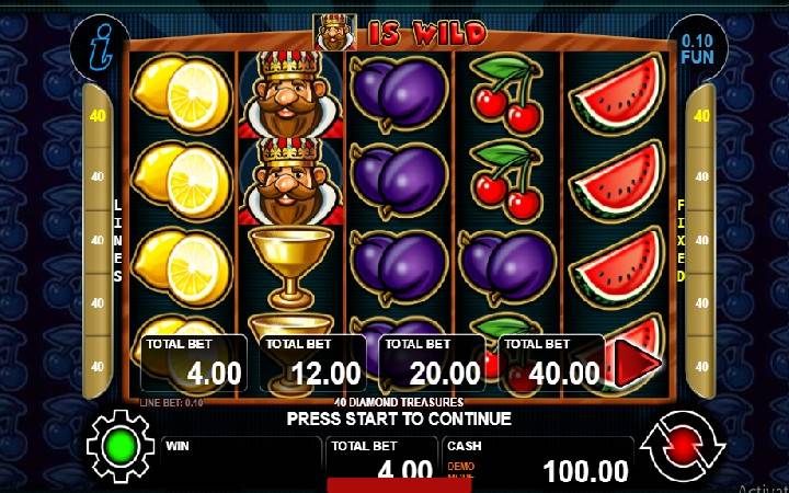 40 Diamond Treasures Online Casino Bonus